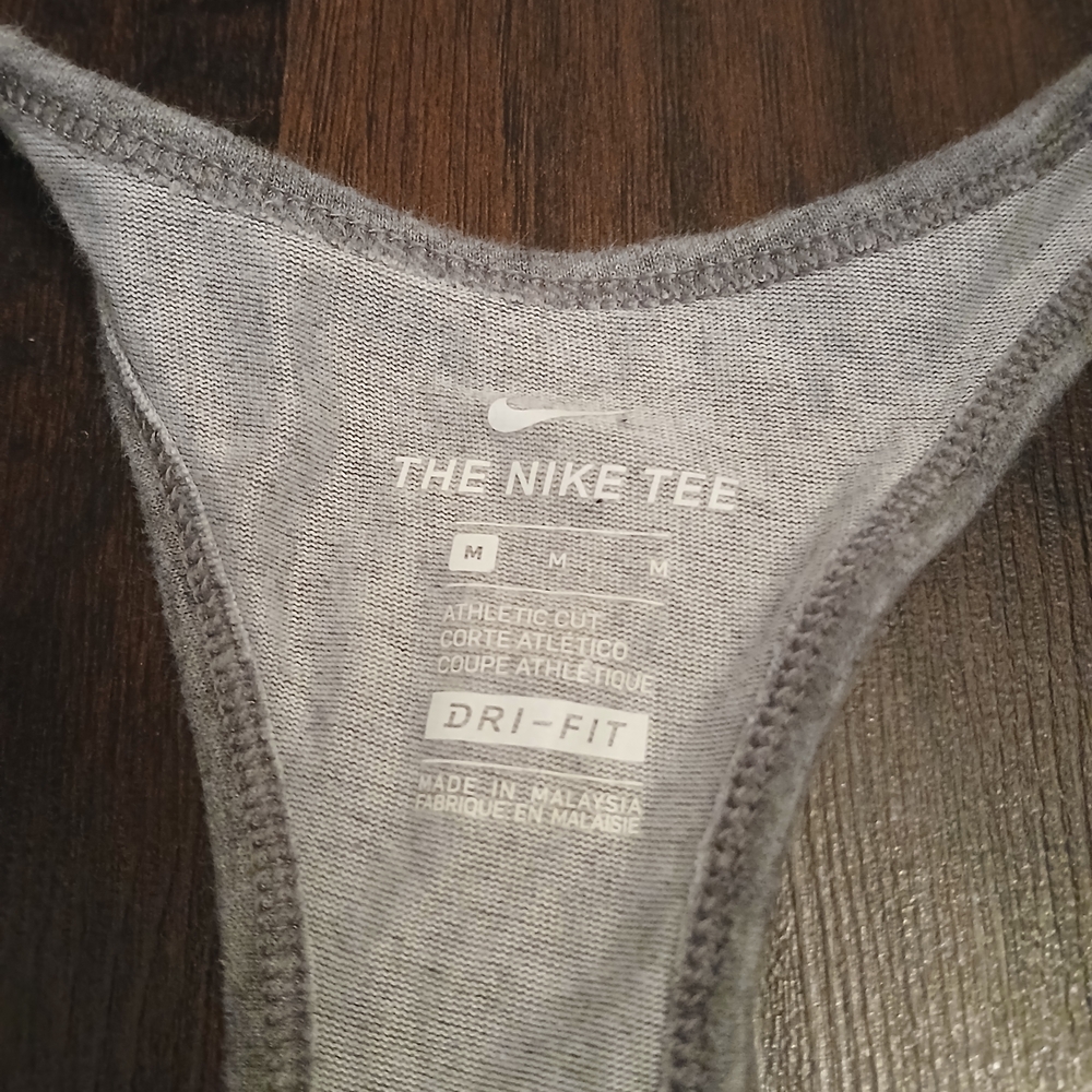 Nike Gray Cross Back Tank Top with Pink Text - Picture 2 of 5